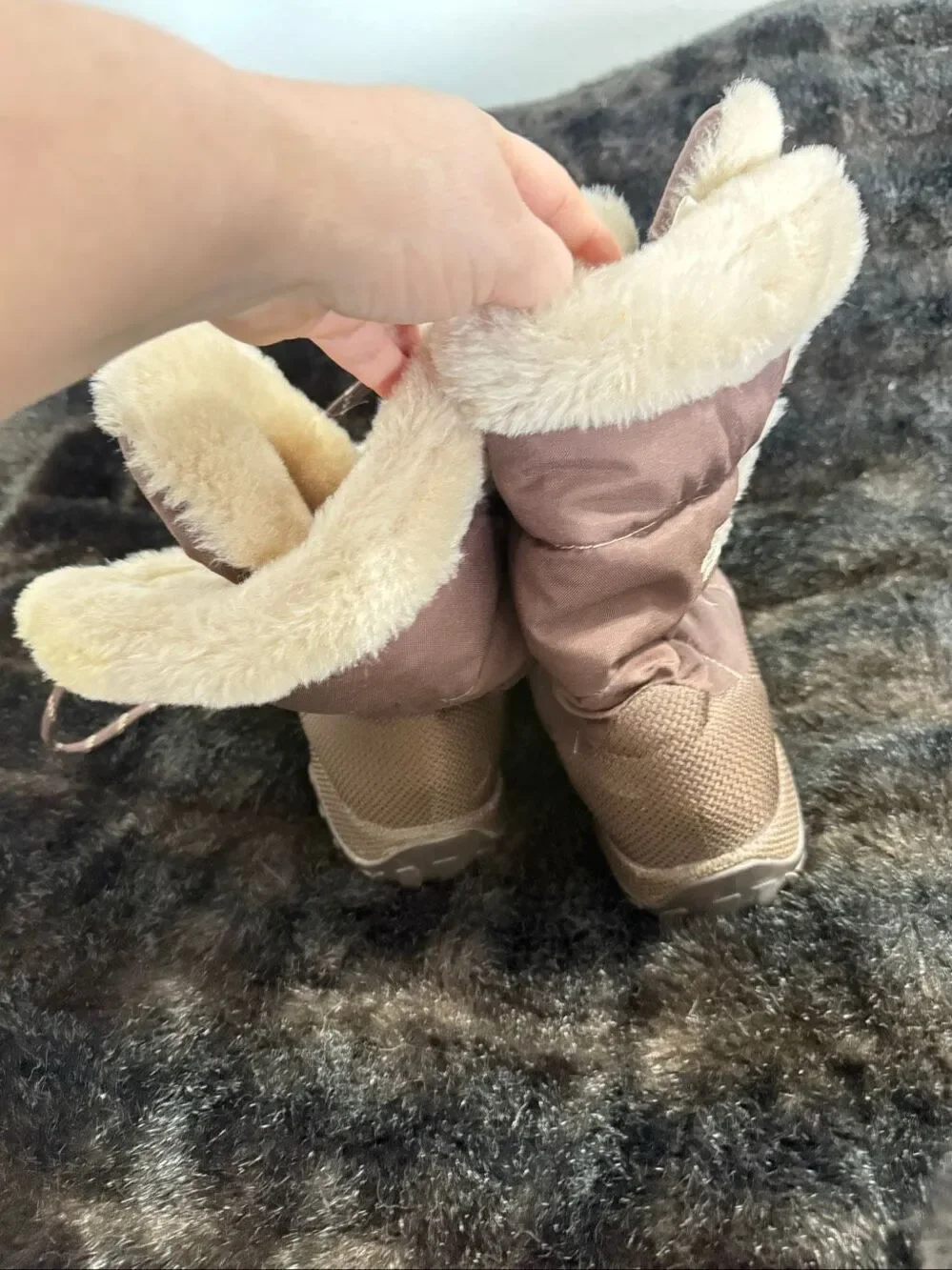 The North Face Goose Down Winter Boots Size 10 Womens Brown Faux Fur